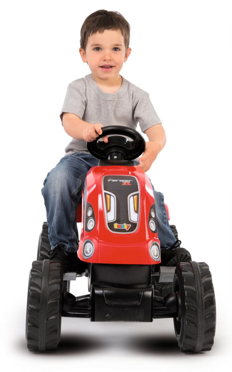 Smoby Red Tractor and Trailer, Ride On Tractors for Children, Farm Ride ...