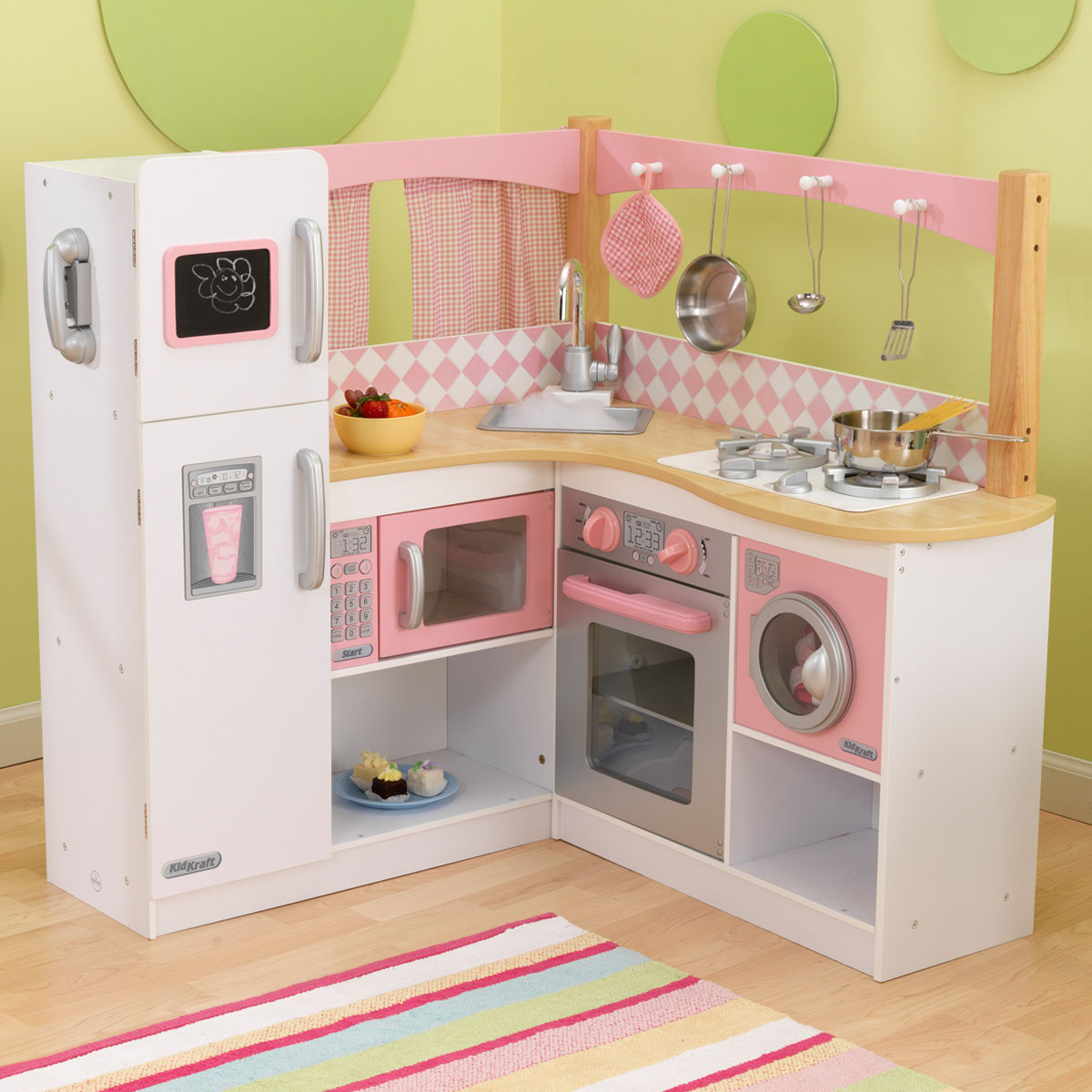 Details About Kidkraft Grand Gourmet Corner Kitchen Role Play Toys Pink Toy